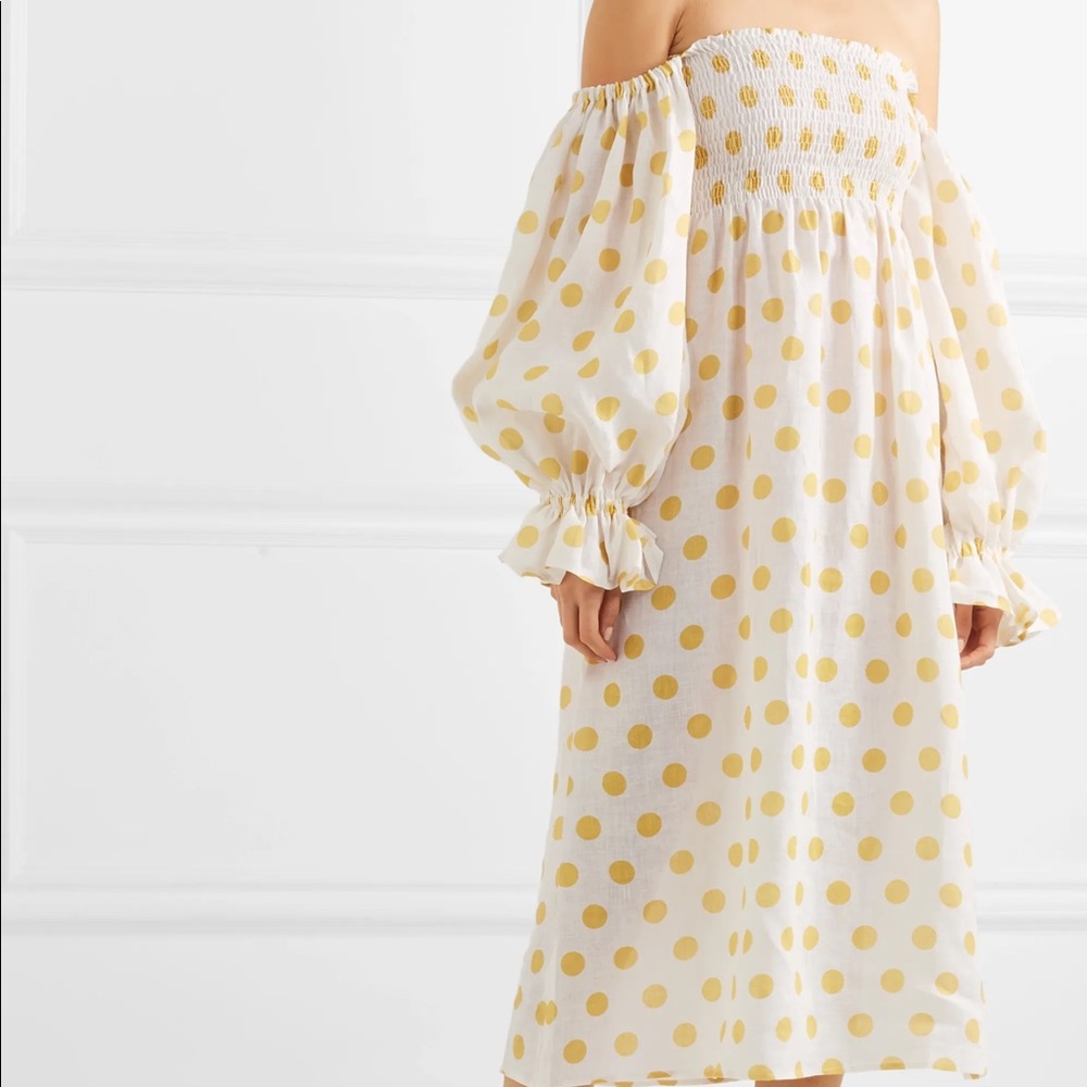 Sleeper Atlanta linen polka dot yellow whi…